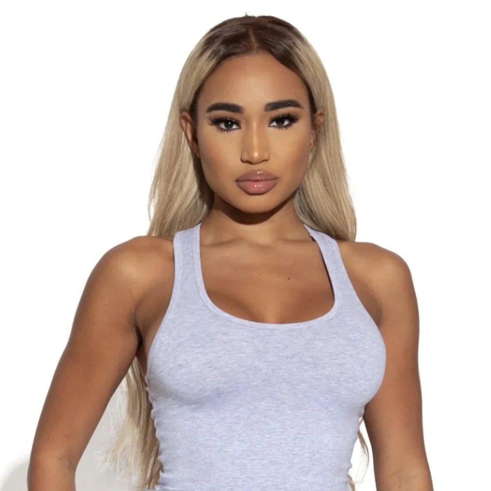 Matte Collection - Grey RacerBack Bodysuit - Picture 1 of 4